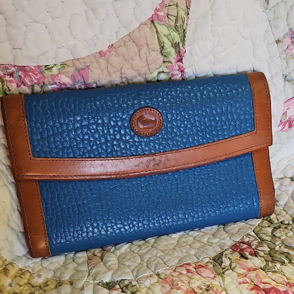 Vintage Dooney & Bourke AWL French Blue Wallet